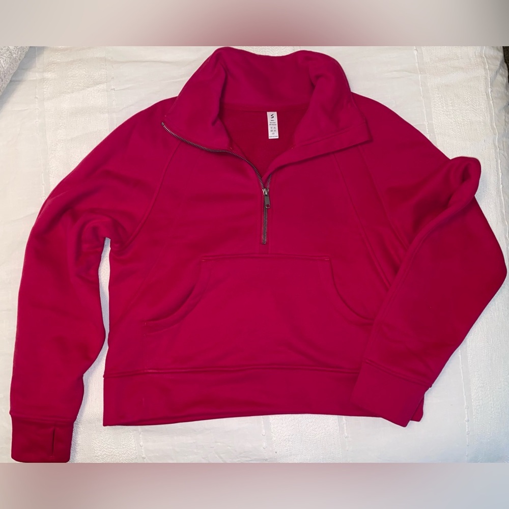 Fuchsia Pink Cropped Sweatshirt